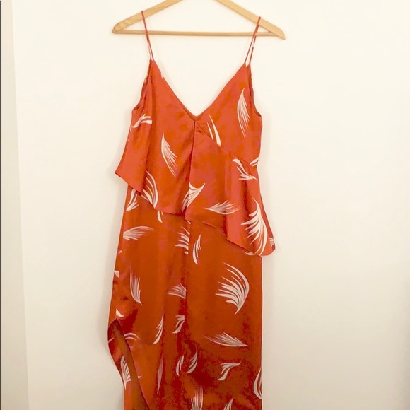REVOLVE C/MEO Collective Silky Red-Orange Midi Dress - Picture 5 of 16